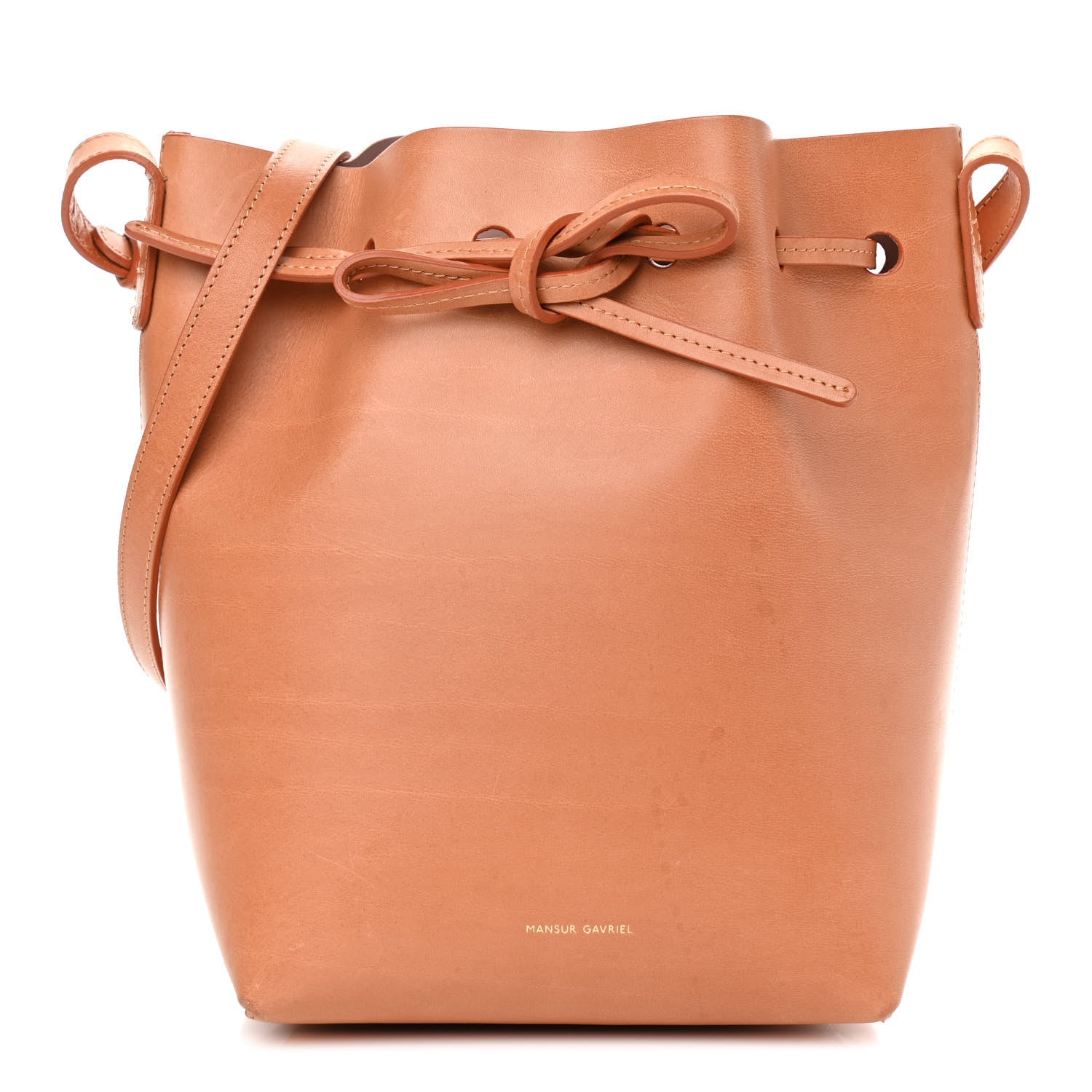 Mansur Gavriel Vegetable Tanned Calfskin Mini Bucket Bag Camello Antico 1 of 10