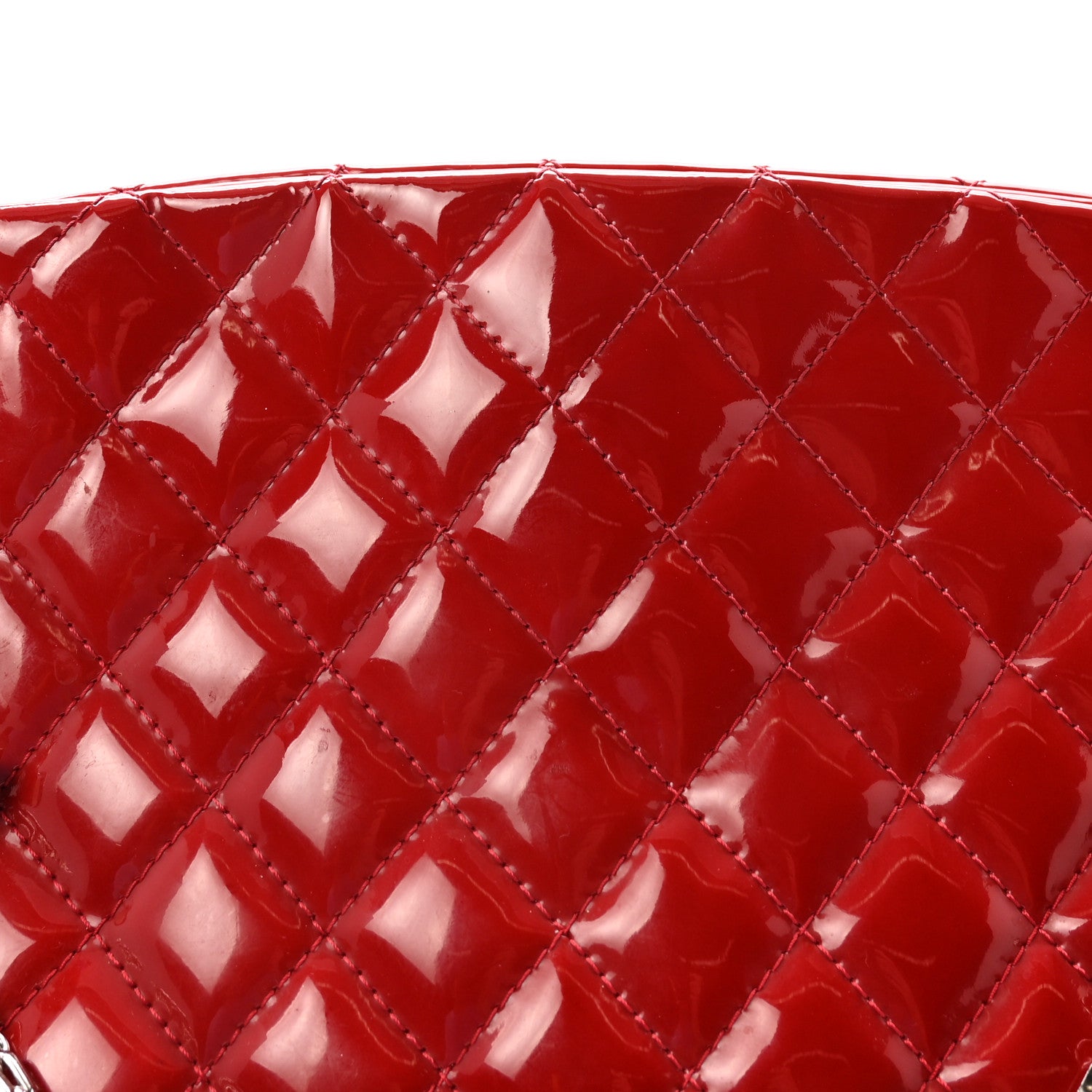 Chanel Patent Quilted Large Just Mademoiselle Bowling Bag Red 8 of 10