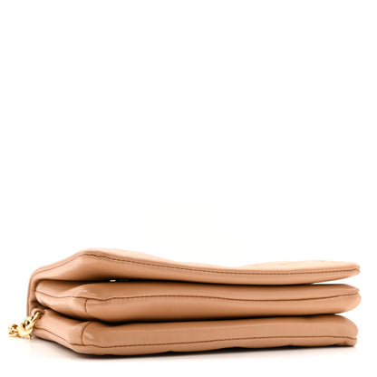 Louis Vuitton Lambskin Embossed Monogram Pochette Coussin Camel 4 of 15