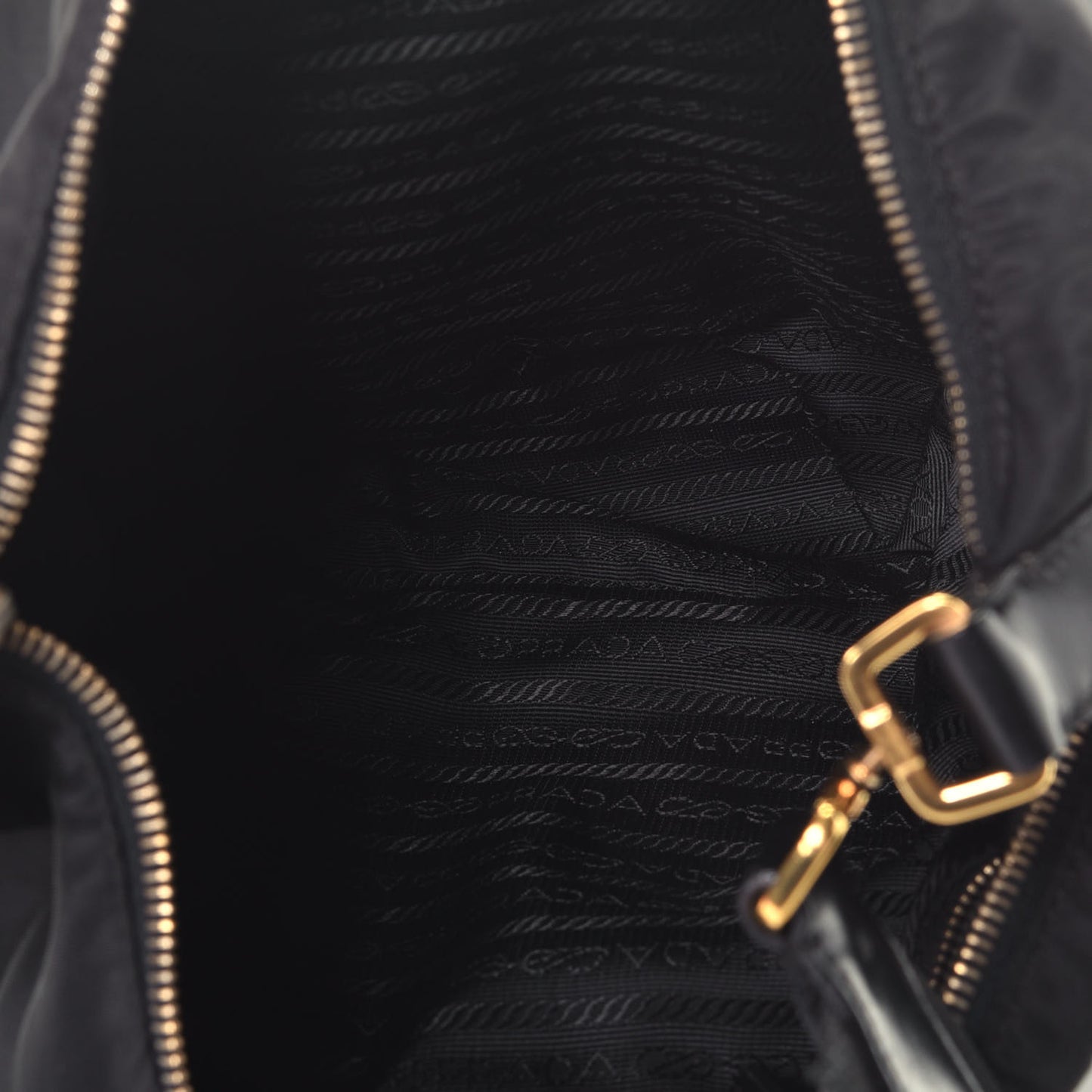 Tessuto Nylon Calfskin Hobo Black