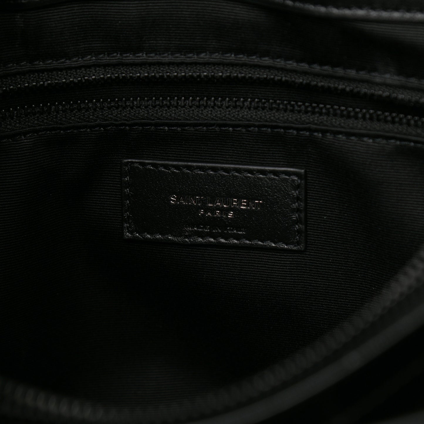 Calfskin Y Quilted Monogram Medium Loulou Chain Satchel Black