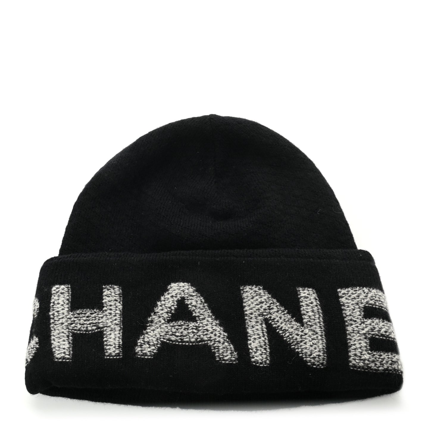 Cashmere Logo Beanie Hat Black Light Grey