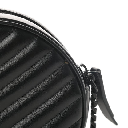 Saint Laurent Calfskin Matelasse Chevron Round Vinyle Camera Bag Black 12 of 13