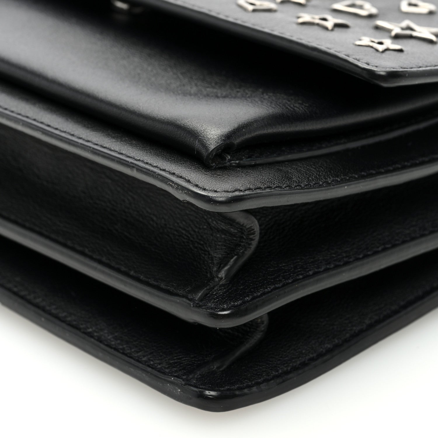Saint Laurent Calfskin Stars and Hearts Medium Monogram Sunset Black 9 of 9