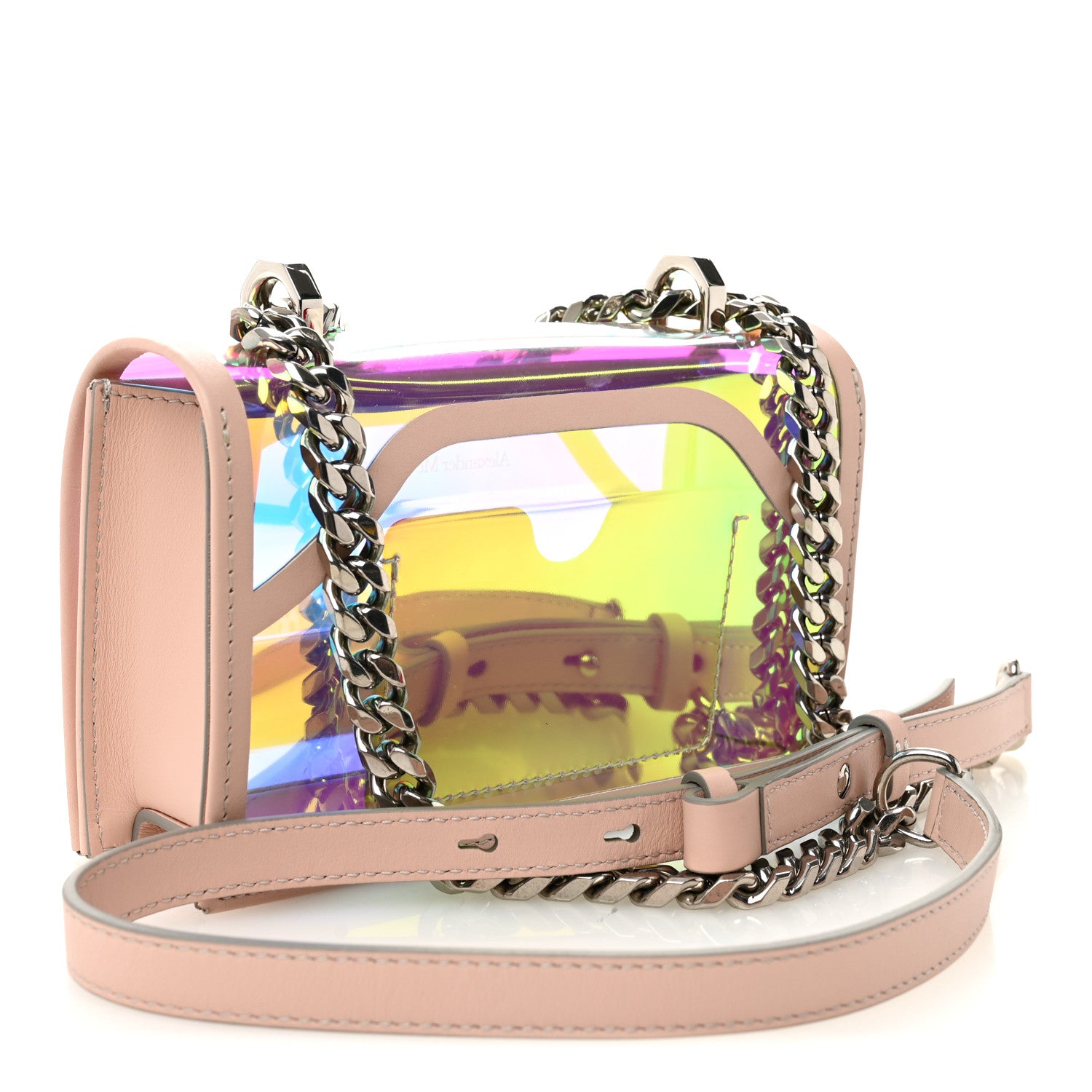 Alexander McQueen Iridescent PVC Calfskin Mini Knuckle Crossbody