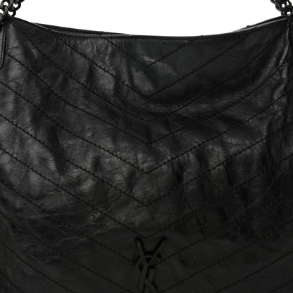 Saint Laurent Crinkled Calfskin Matelasse Monogram Large Niki Shopper Tote Black 8 of 16