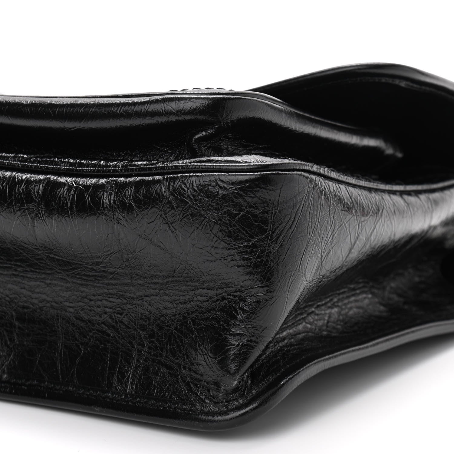 Saint Laurent Crinkled Calfskin Matelasse Monogram Medium Niki Chain Satchel Black 10 of 12