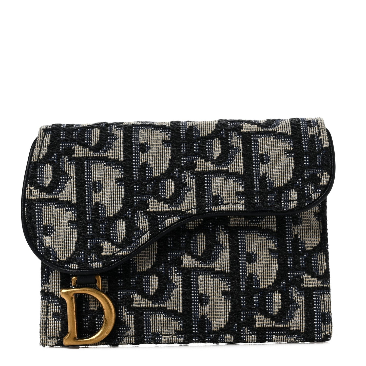 Oblique Saddle Card Holder Blue