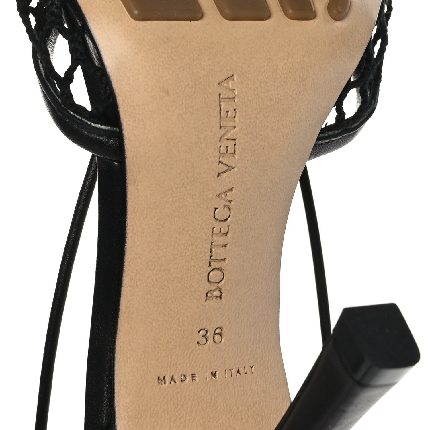 Bottega Veneta Mesh Nappa Stretch Ankle Tie Sandals 36 Black 7 of 7