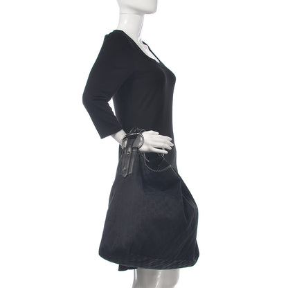 Gucci Monogram Large Horsebit Chain Hobo Black 2 of 11