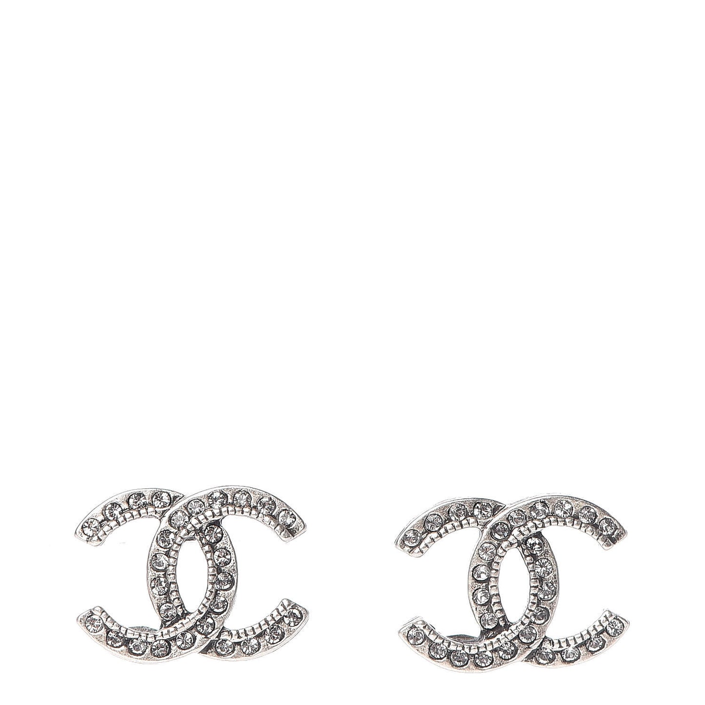 Crystal CC Earrings Silver
