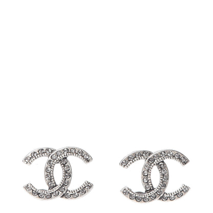 Chanel Crystal CC Earrings Silver 1 of 5