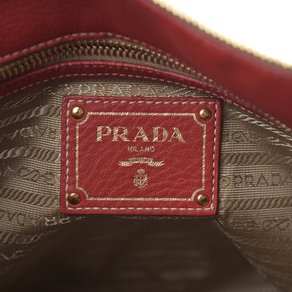 Prada Vitello Daino Satchel Fuoco 6 of 10