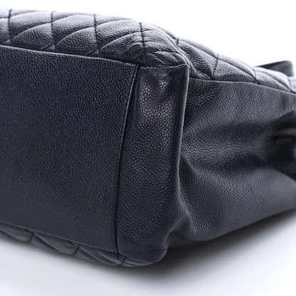 Chanel Caviar Quilted Grand Shopping Tote GST Navy Blue 9 of 10