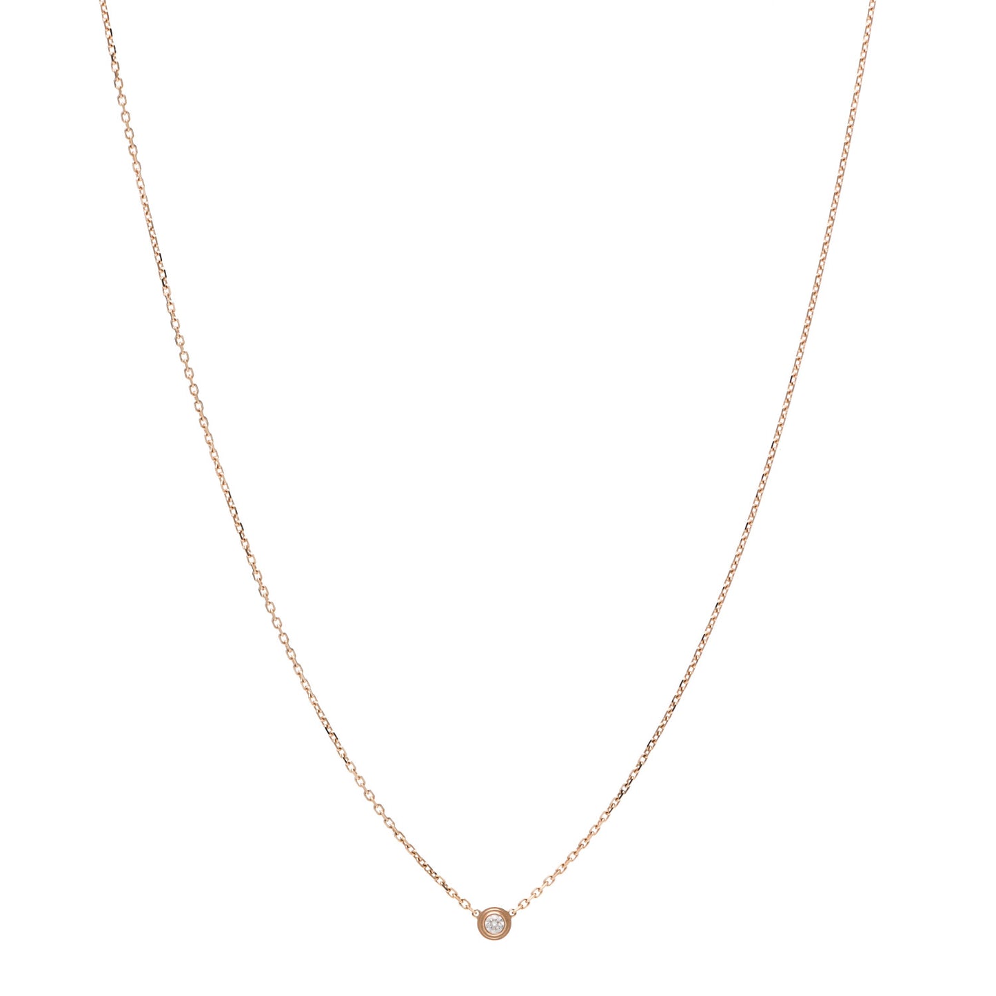 18K Pink Gold Diamond XS D'Amour Pendant Necklace