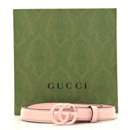 Gucci Azalea Calfskin Enamel Monochrome Double G 20mm Belt 90 36 Perfect Pink 6 of 6
