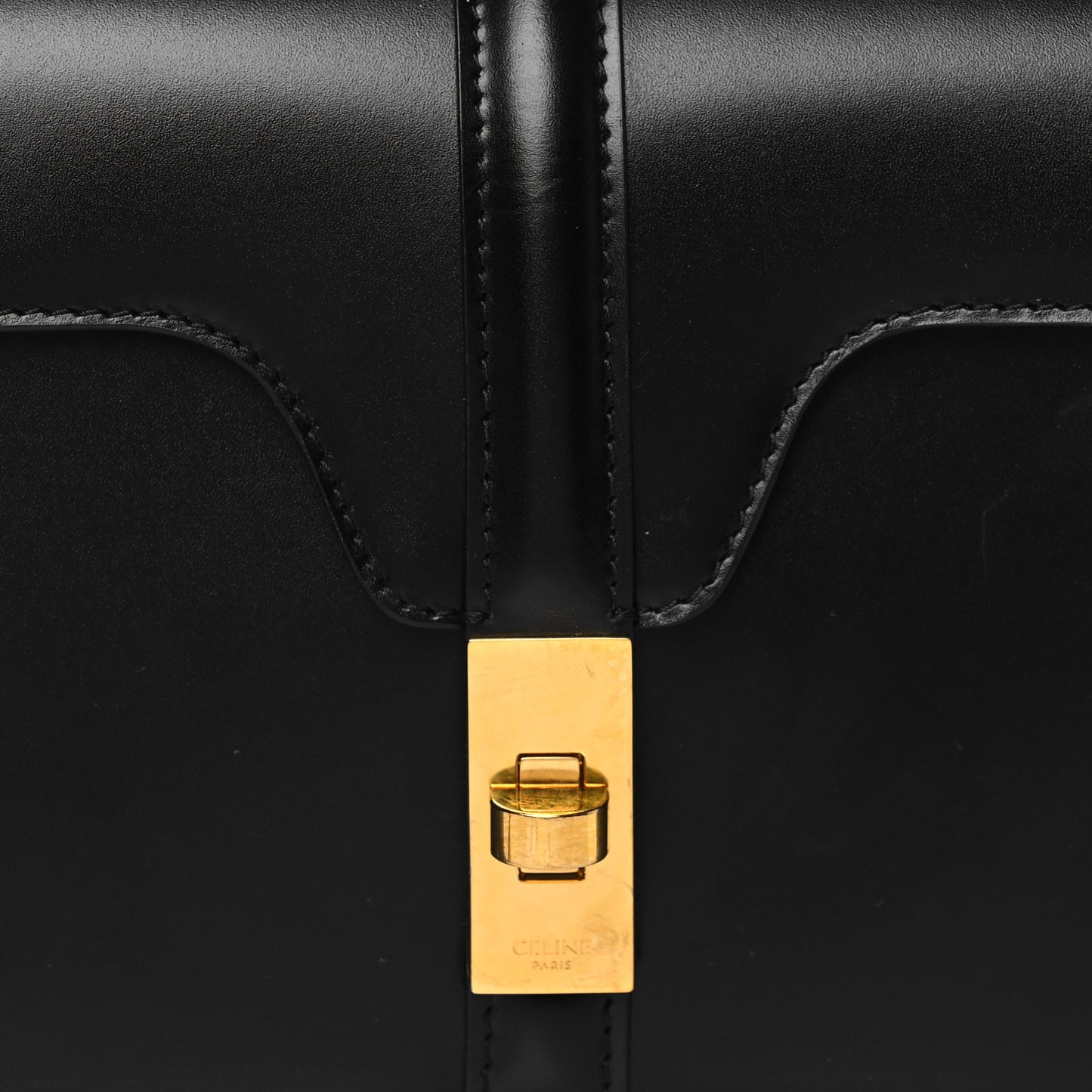 Satinated Calfskin 16 Chain Bag Black