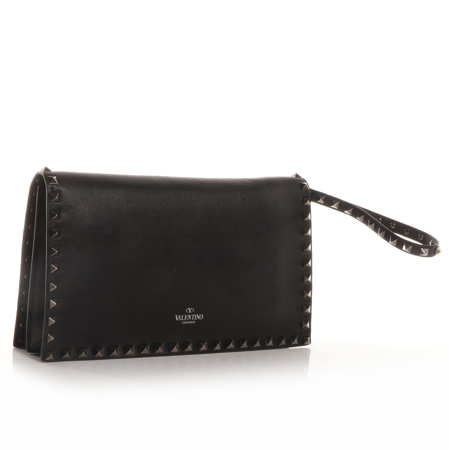 Nappa Rockstud Wristlet Clutch Black
