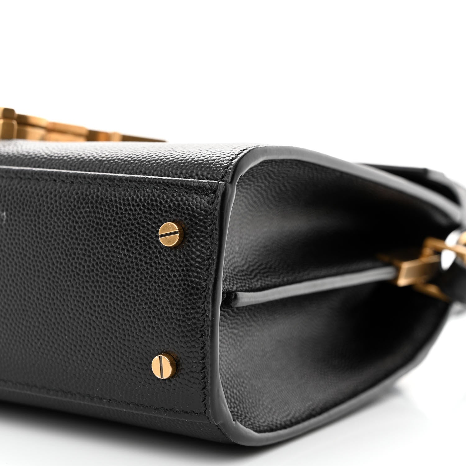 Saint Laurent Grain de Poudre Mini Classic Monogram Cassandra Top Handle Black 10 of 10