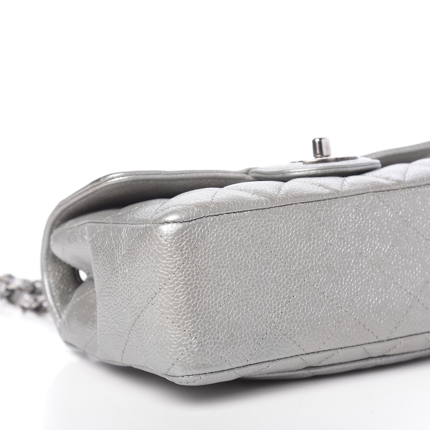 Chanel Metallic Caviar Quilted Mini Rectangular Flap Silver 8 of 11