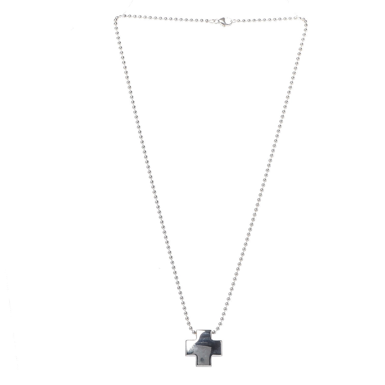 Tiffany Sterling Silver Square Cross Pendant Necklace 3 of 6