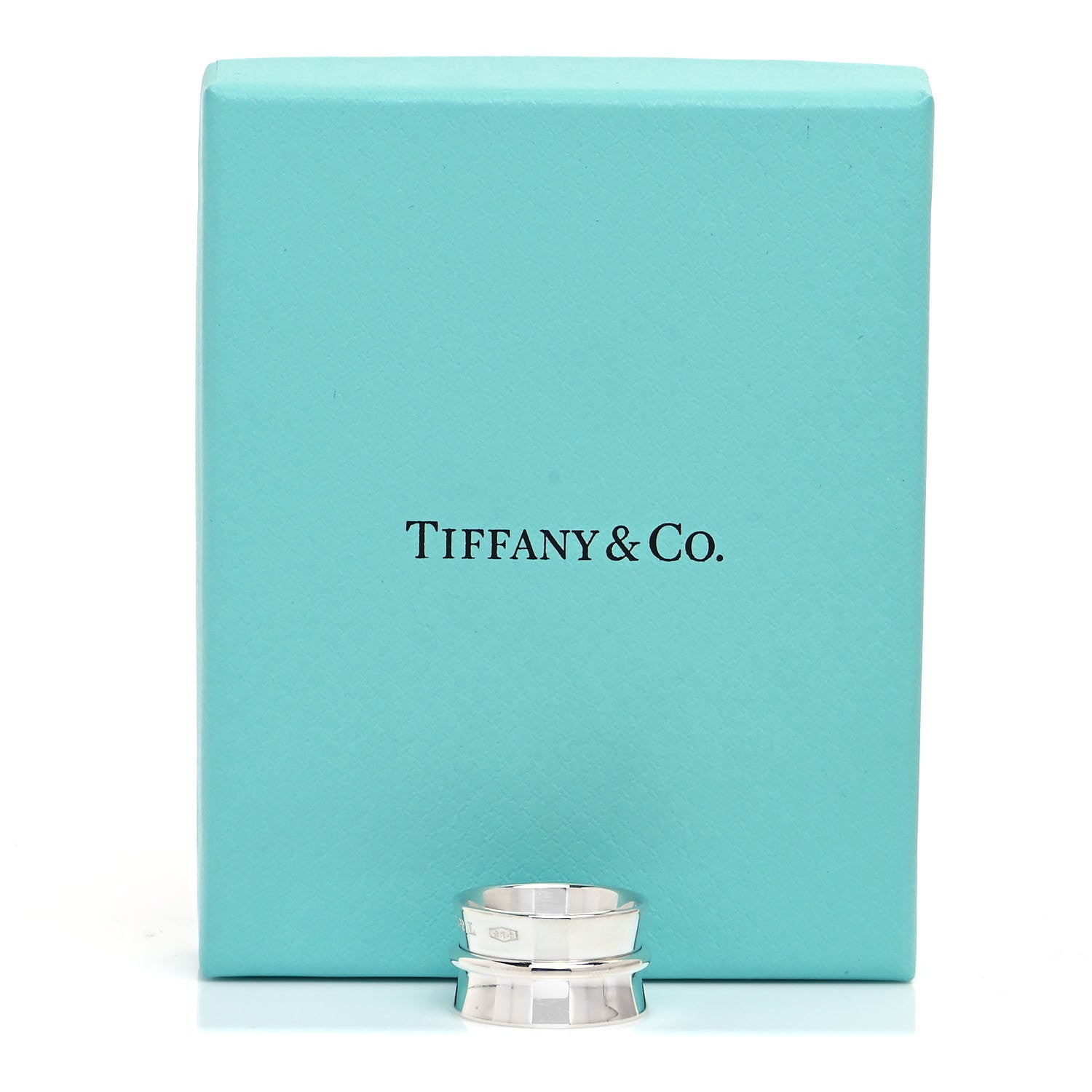 Tiffany Sterling Silver Wide 1837 Band Ring 53 6.5 5 of 5