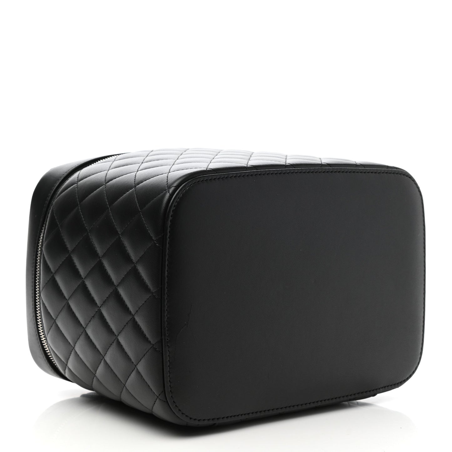 Lambskin Quilted Vanity Pouch Black