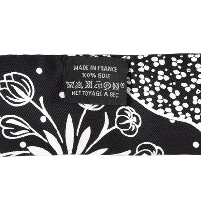 Hermes Silk Les Leopards Twilly Black White 3 of 3