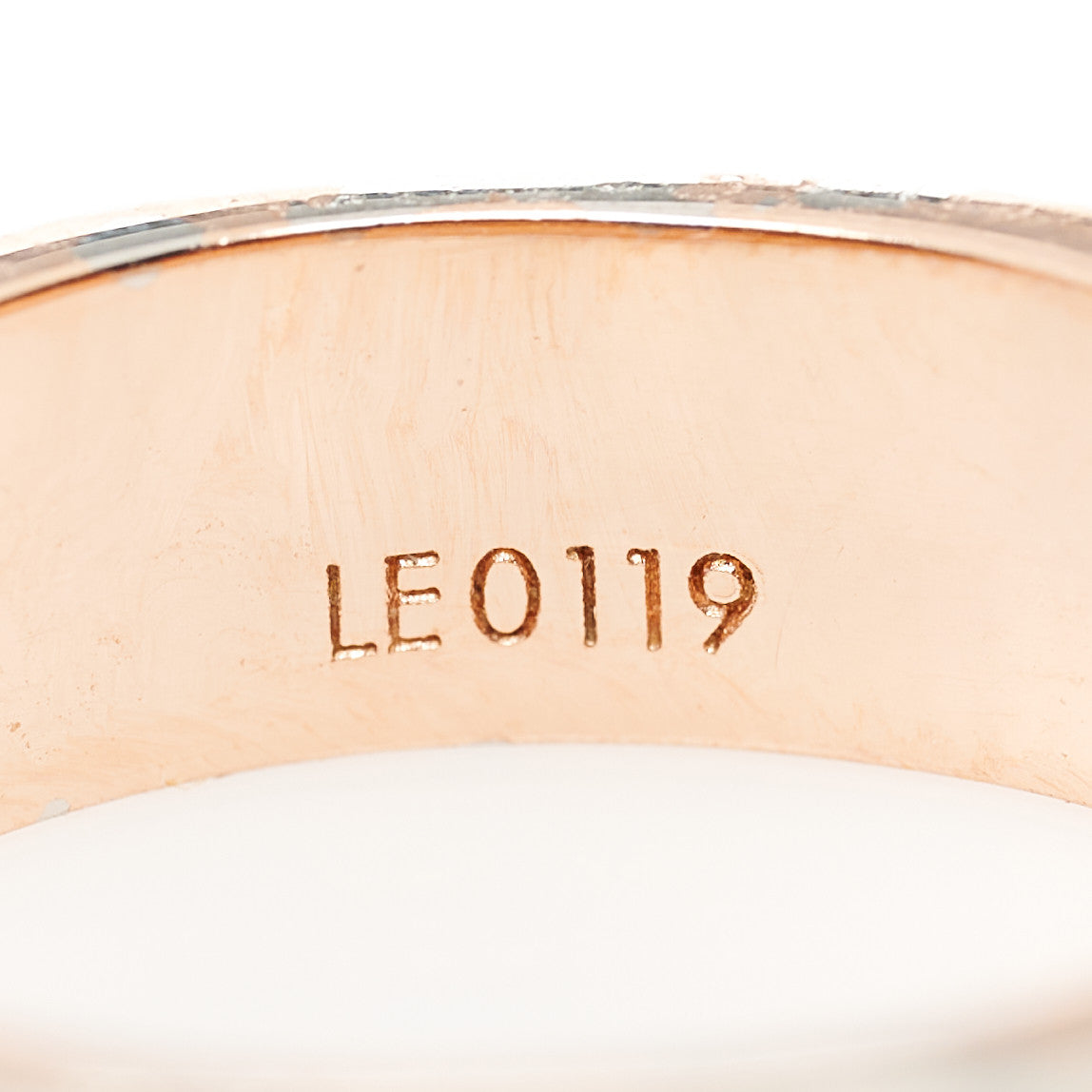 Brass Monogram Engraved Nanogram Ring S Pink Gold