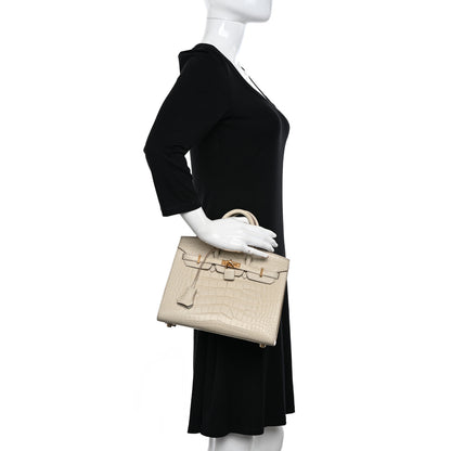Hermes Matte Alligator Birkin Sellier 25 Beton 2 of 11