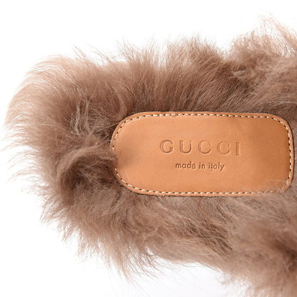 Gucci Goatskin Fur Bee Star Embroidered Womens Princetown Slippers 36 Black 9 of 10