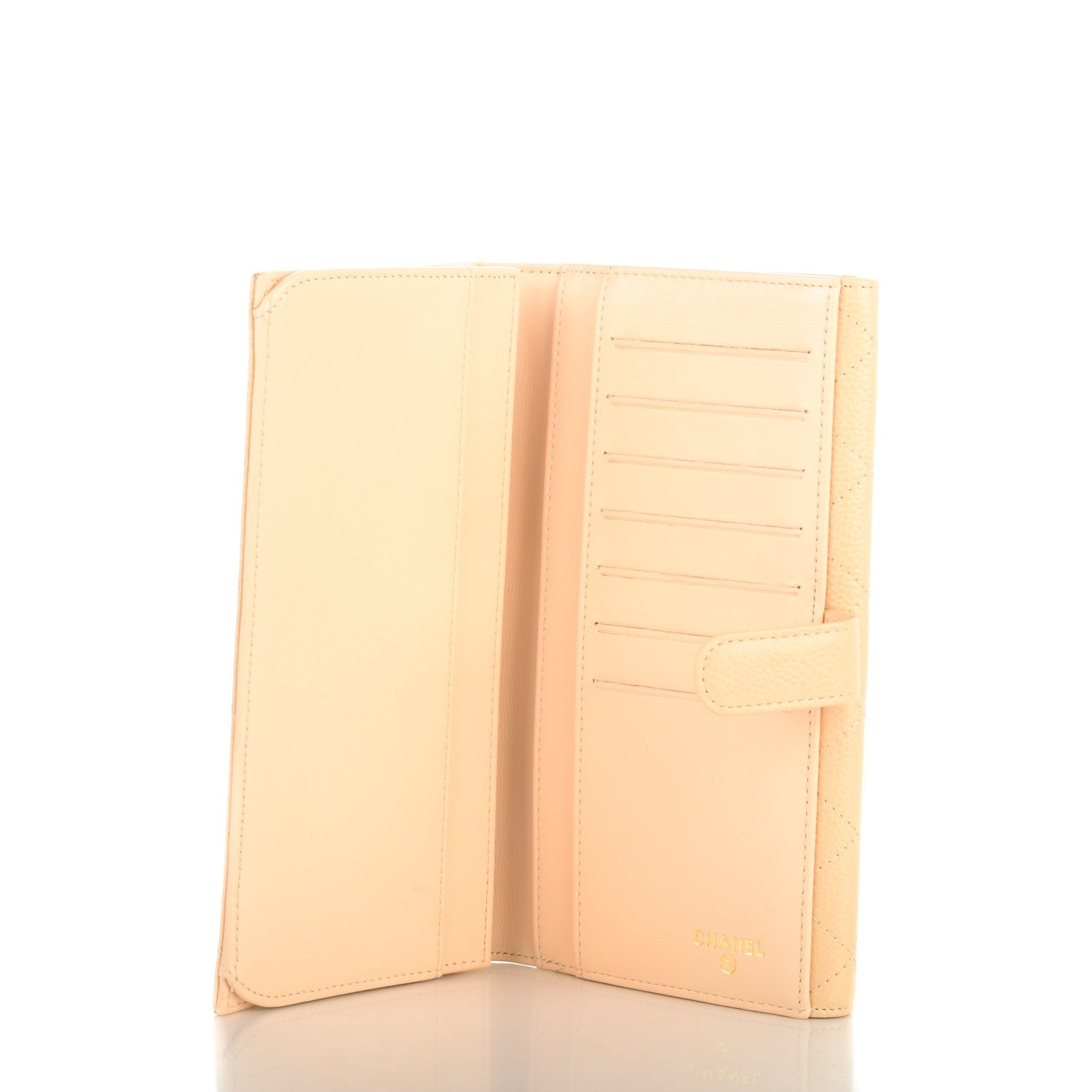 Chanel Caviar Quilted Long Flap Wallet Beige 5 of 8