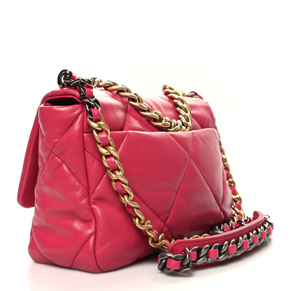 Chanel Lambskin Quilted Medium Chanel 19 Flap Dark Pink 3 of 10