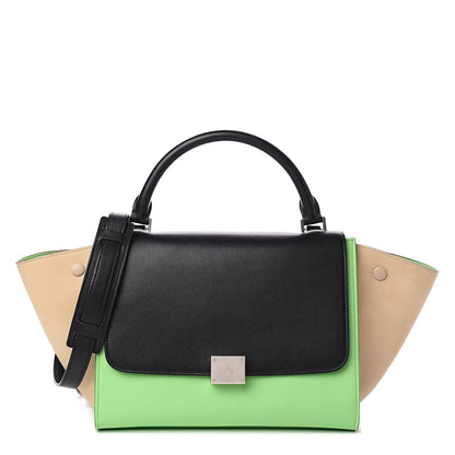 Celine Smooth Calfskin Small Tri-Color Trapeze Lime 1 of 9