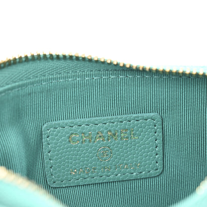 Chanel Caviar Quilted Small Cosmetic Case Turquoise 6 of 8