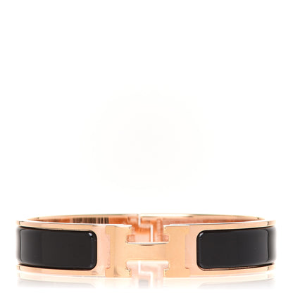 Hermes Enamel Narrow Clic Clac H Bracelet PM Black 1 of 6