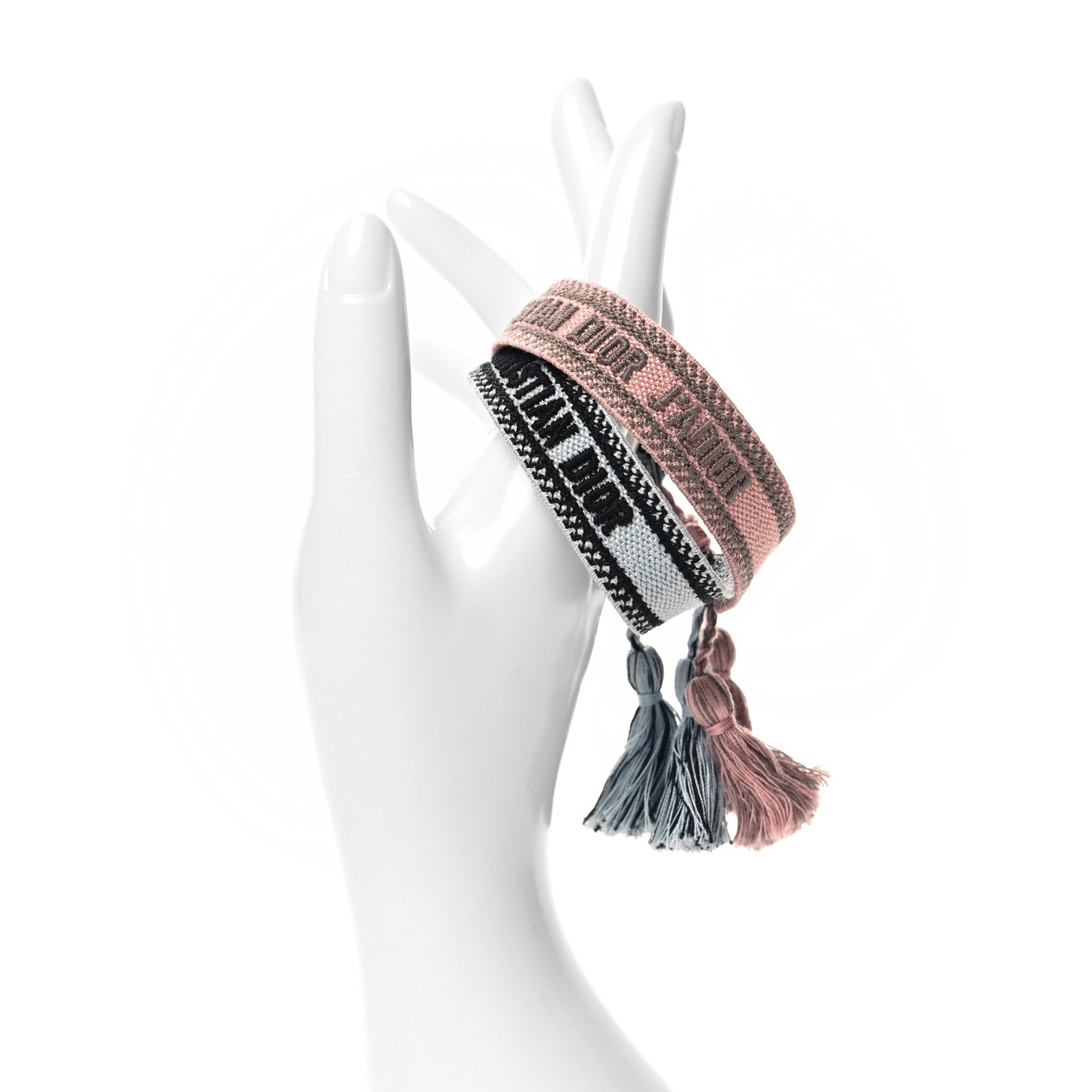 Christian Dior Woven Cotton J'Adior Friendship Bracelet Set Blue Pink 2 of 4