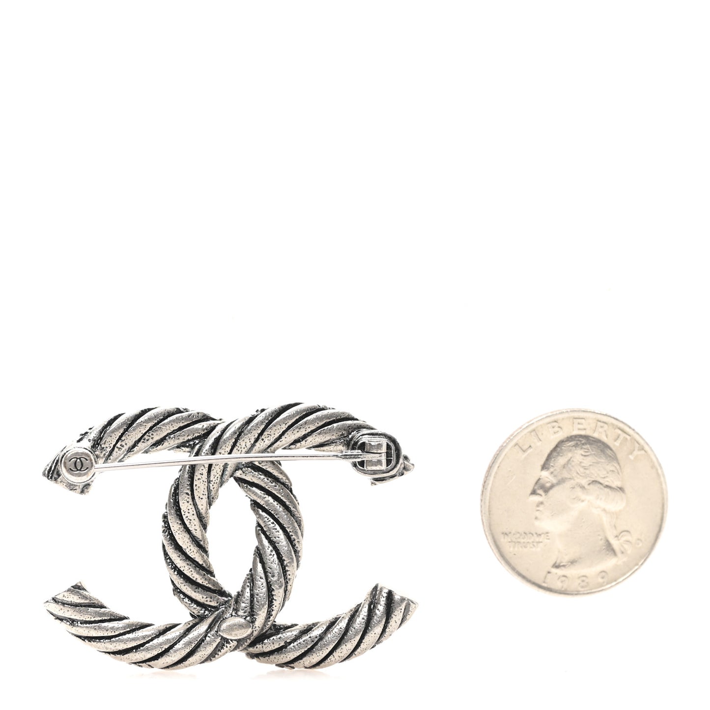 Ruthenium Twisted CC Brooch