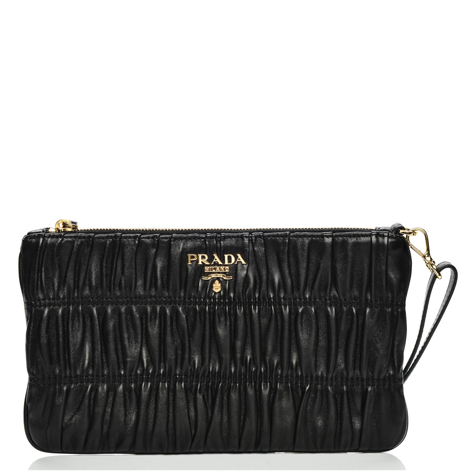 Prada Nappa Gaufre Zip Wristlet Nero Black 1 of 7