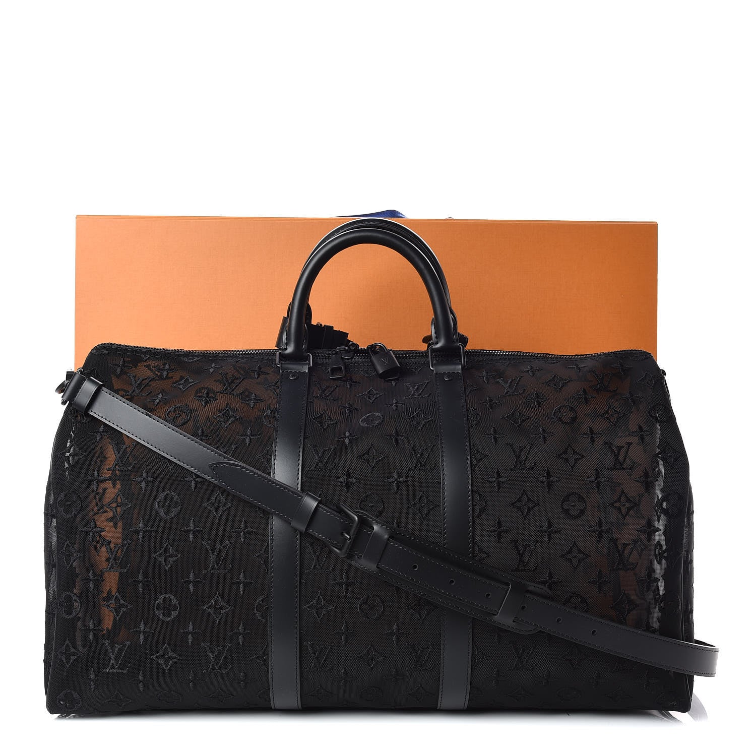 Louis Vuitton Monogram See Through Keepall Bandouliere 50 Black 8 of 10