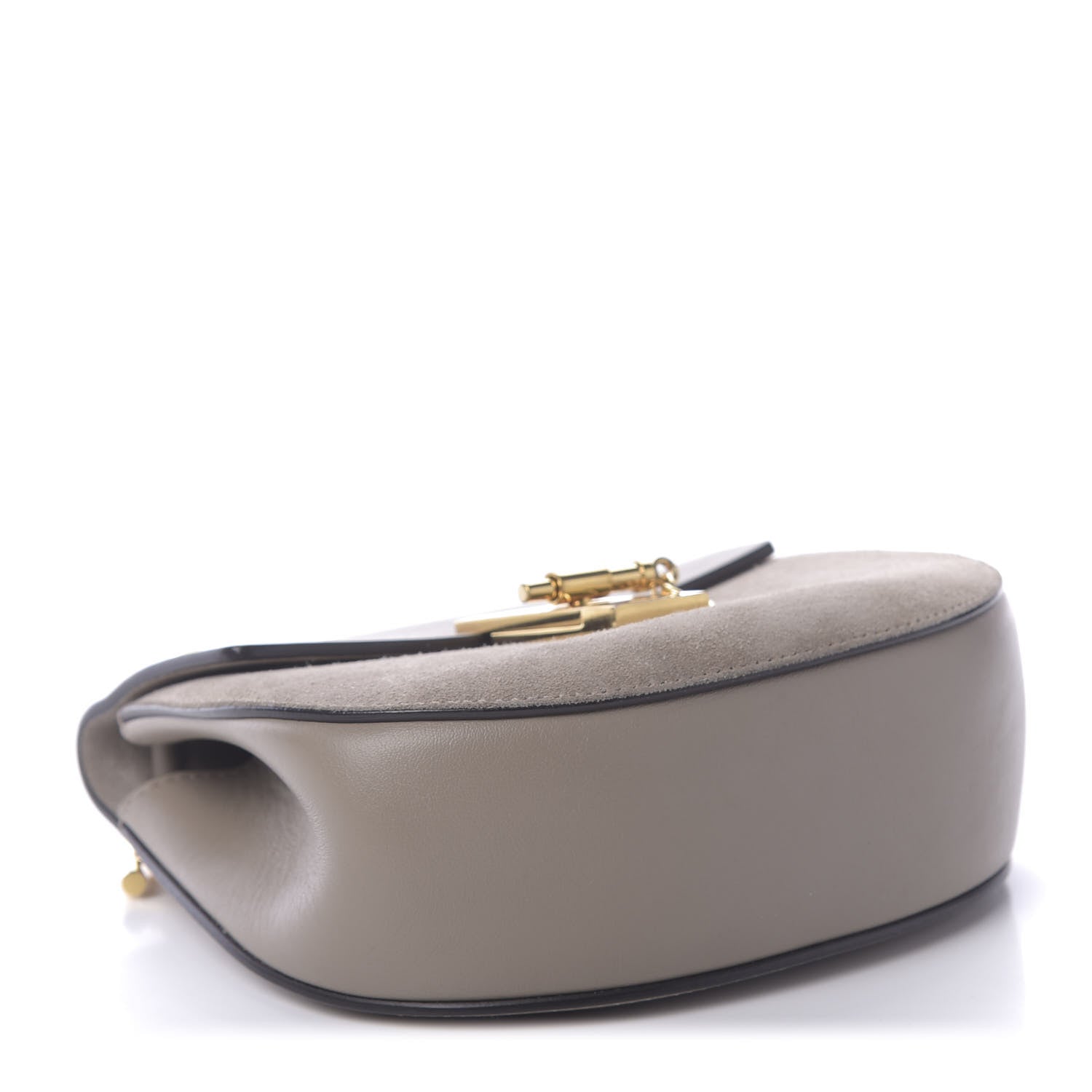 Chloe Suede Smooth Calfskin Mini Drew Shoulder Bag Motty Grey 3 of 9