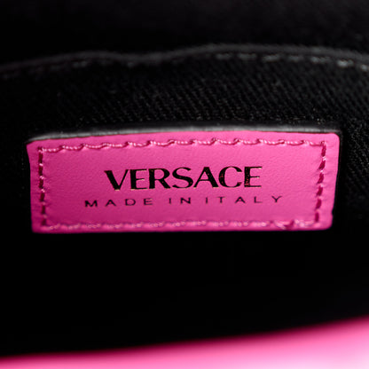 Versace Calfskin Vinyl Mini Houndstooth La Medusa Tote Bag Pink Multicolor 7 of 10
