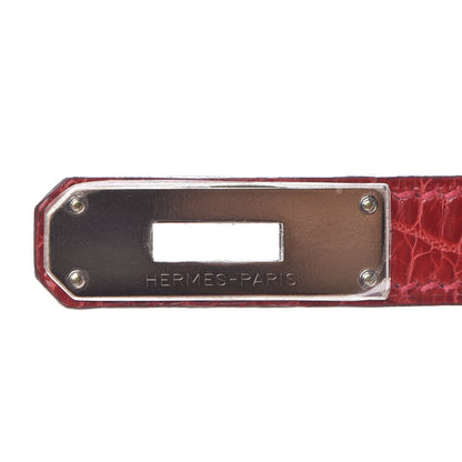 Hermes Shiny Porosus Crocodile Birkin 35 Rouge Vif 29 of 32