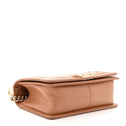 Chanel Caviar Quilted Medium Boy Flap Light Brown 4 of 11