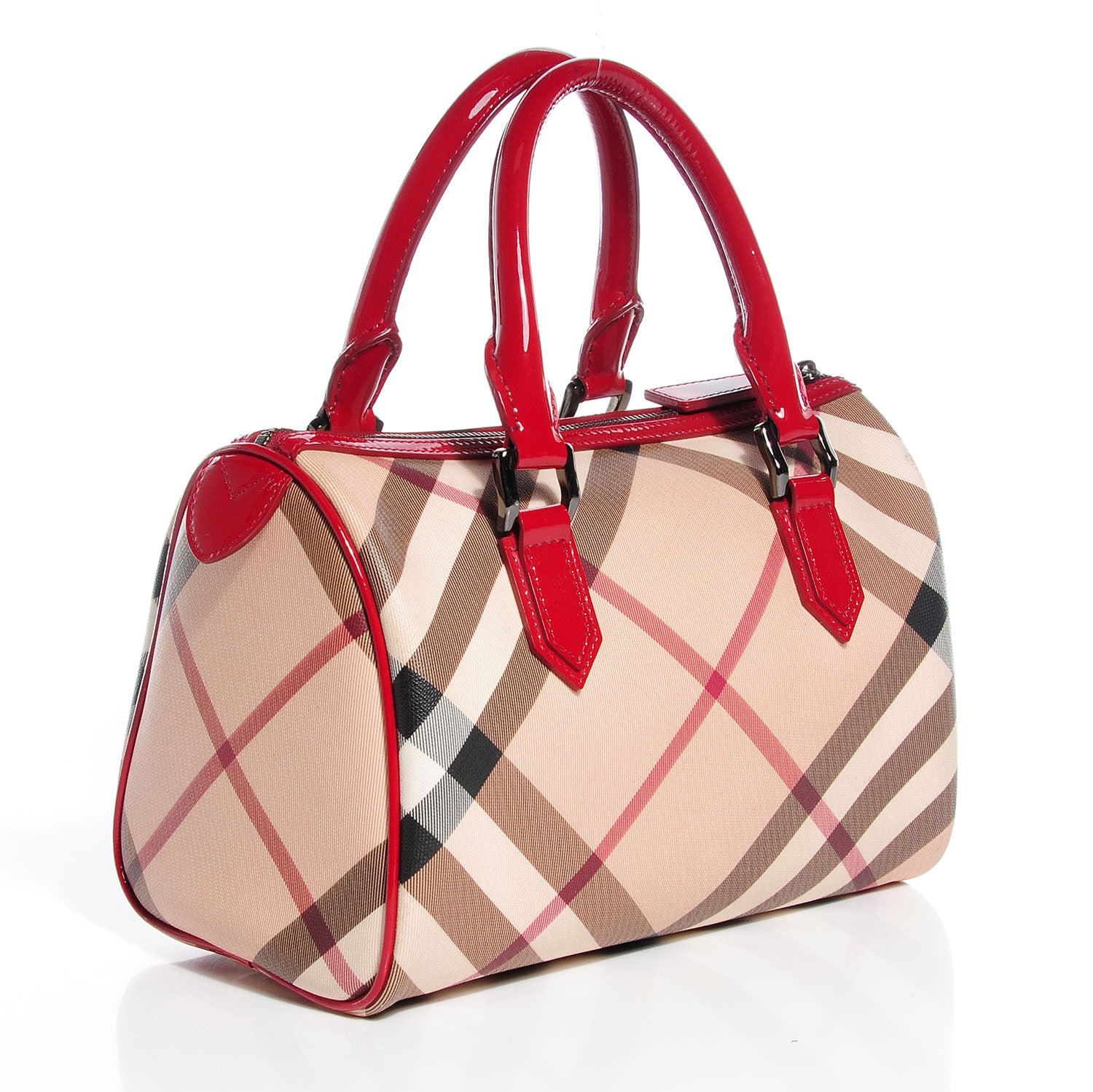 Burberry Nova Check Chester Bowling Small Bag Red 3 of 7