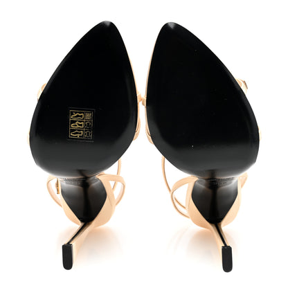 Saint Laurent Crepe Satin Crystal New Nuit 110 Sandals 38.5 Soft Nude 5 of 8