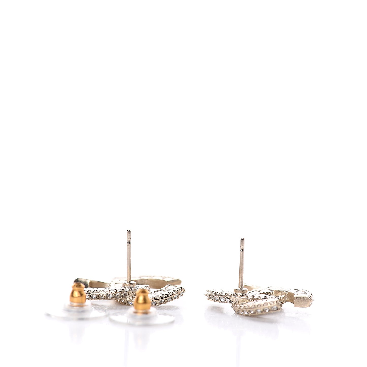 Crystal Timeless CC Earrings Light Gold