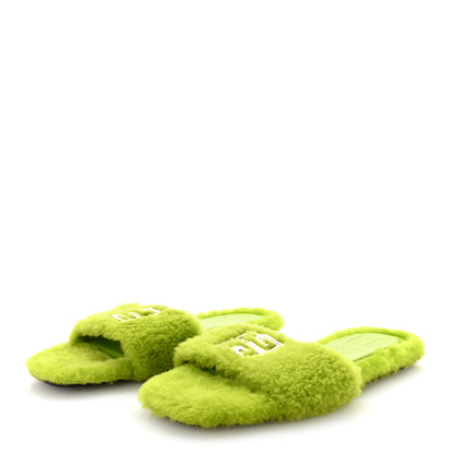 Givenchy Wool 4G Logo Mule Slide Sandals 40 Citrus Green 4 of 9