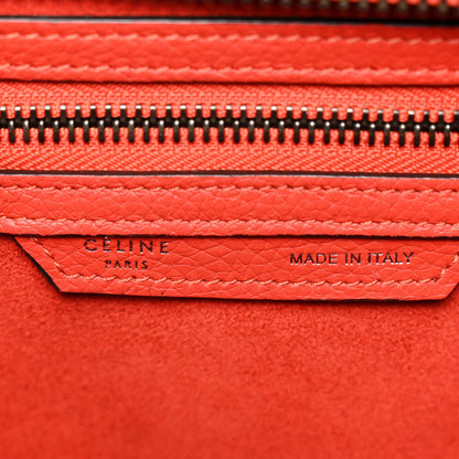 Celine Drummed Calfskin Micro Luggage Vermillion 6 of 11