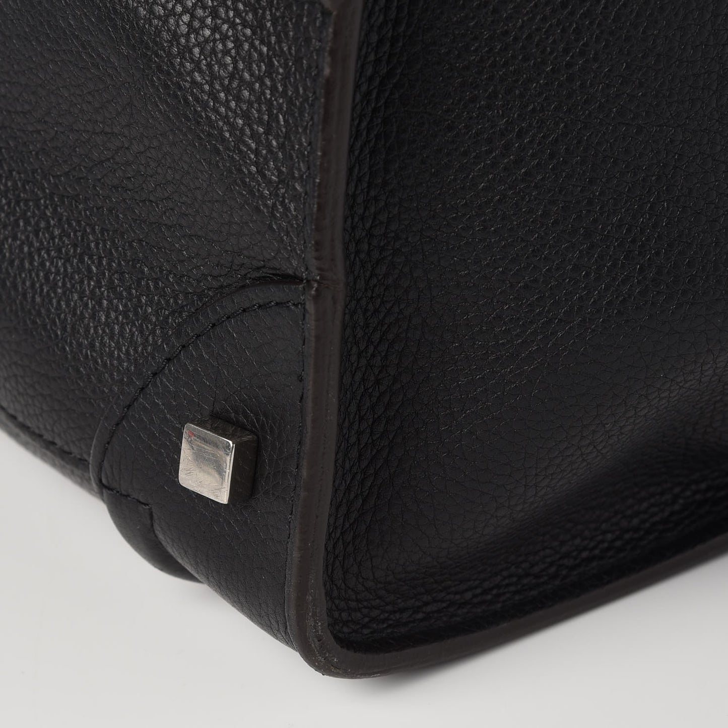 Drummed Calfskin Mini Luggage Black
